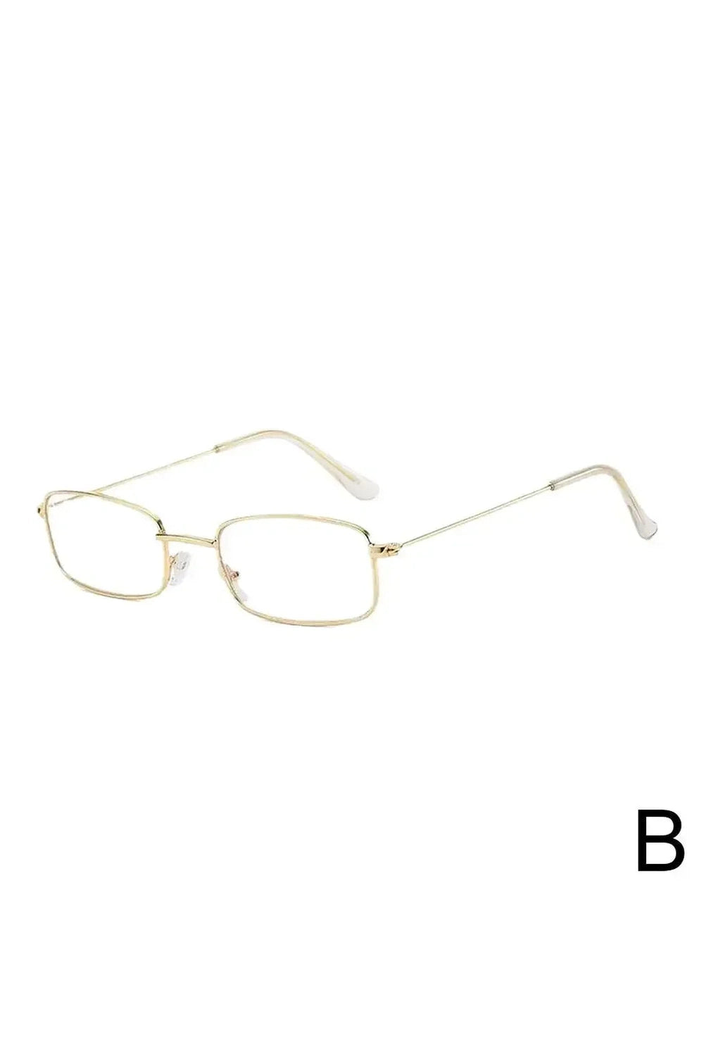 y2k Small Square Alloy Frame Glasses Retro Reading Eyeglasses Anti Blue Light Presbyopic Eyewear Women Men Metal Clear Lens Gold CHINA Shoptery