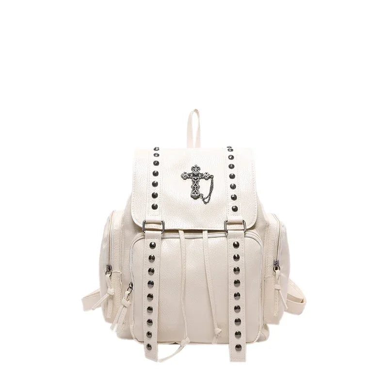 Y2k Goth Cross Backpack White Shoptery