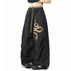 Serpent Street Baggy Edgy Pants black Shoptery