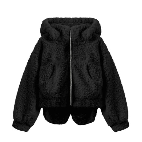 Polar Dream Fluffy Kawaii Jacket Black Shoptery
