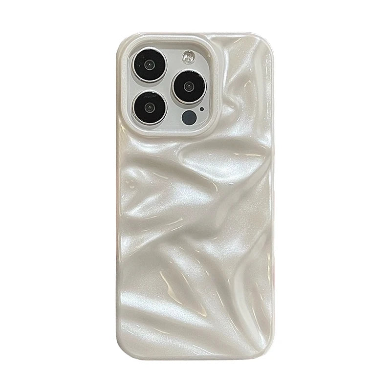 Case – Satin Cloud – 2000s Fashion – Stylish Cover Pearl White Shoptery