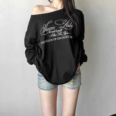 Enchanted Script Studded Aesthetic T-shirt Shoptery