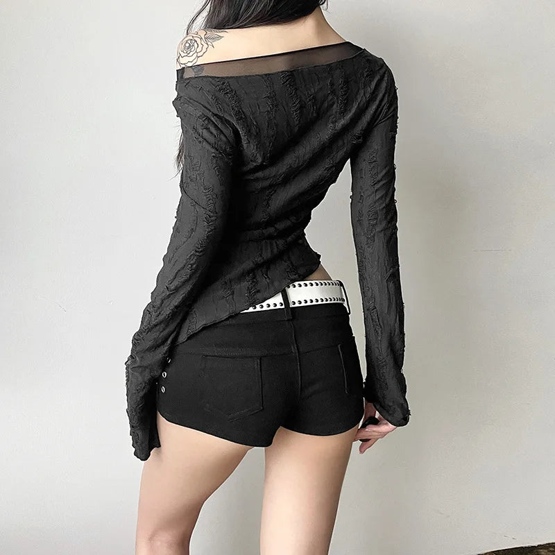 Goth Shred Mesh Top Shoptery