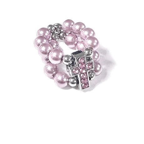 Rosy Devotion Beaded Ring Pink resizable Shoptery