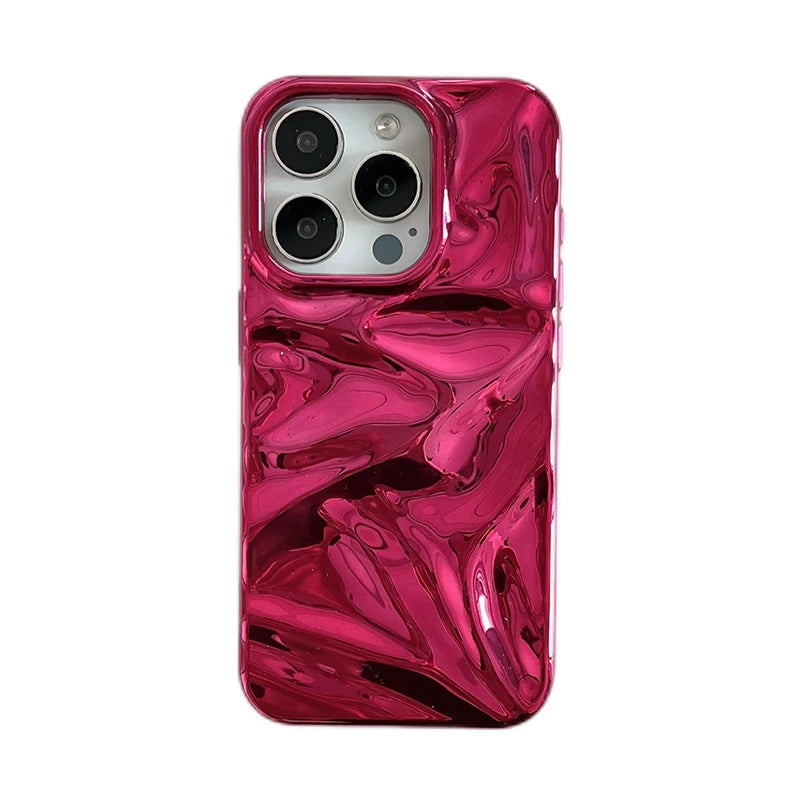 Hot Magenta Wave Aesthetic iPhone Case Red Shoptery
