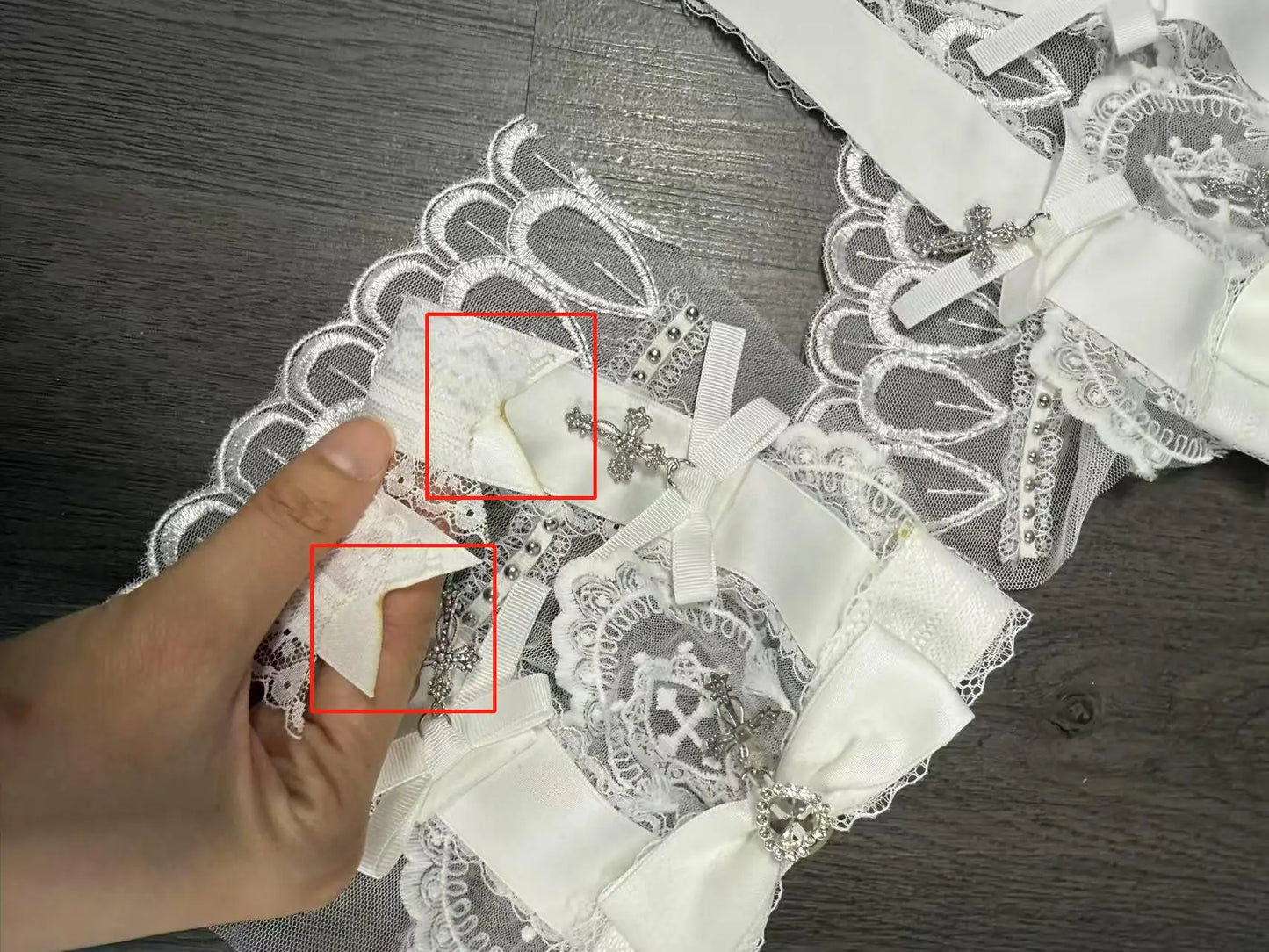 Jirai Kei Gothic Cross Lace Ruffle Blouse & Shorts Set Shoptery