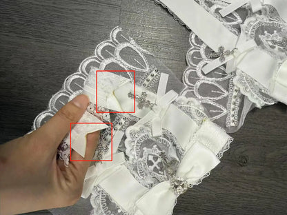 Jirai Kei Gothic Cross Lace Ruffle Blouse & Shorts Set Shoptery