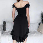 Dress – Midnight Ruffle – Aesthetic Style for Special Occasions Shoptery
