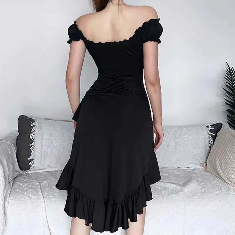 Dress – Midnight Ruffle – Aesthetic Style for Special Occasions Shoptery