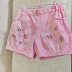 Fairy Kei Pink Embroidered Kawaii Character Mini Shorts Pink Shoptery