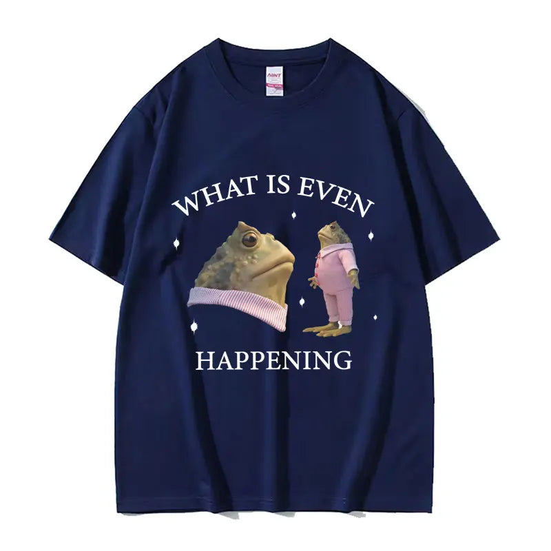 Surreal Frog Meme Aesthetic T-Shirt Navy blue Shoptery