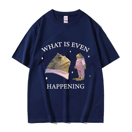 Surreal Frog Meme Aesthetic T-Shirt Navy blue Shoptery