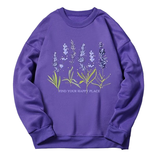 Lavender Bloom Cozy Aesthetic Sweatshirt Purple Shoptery