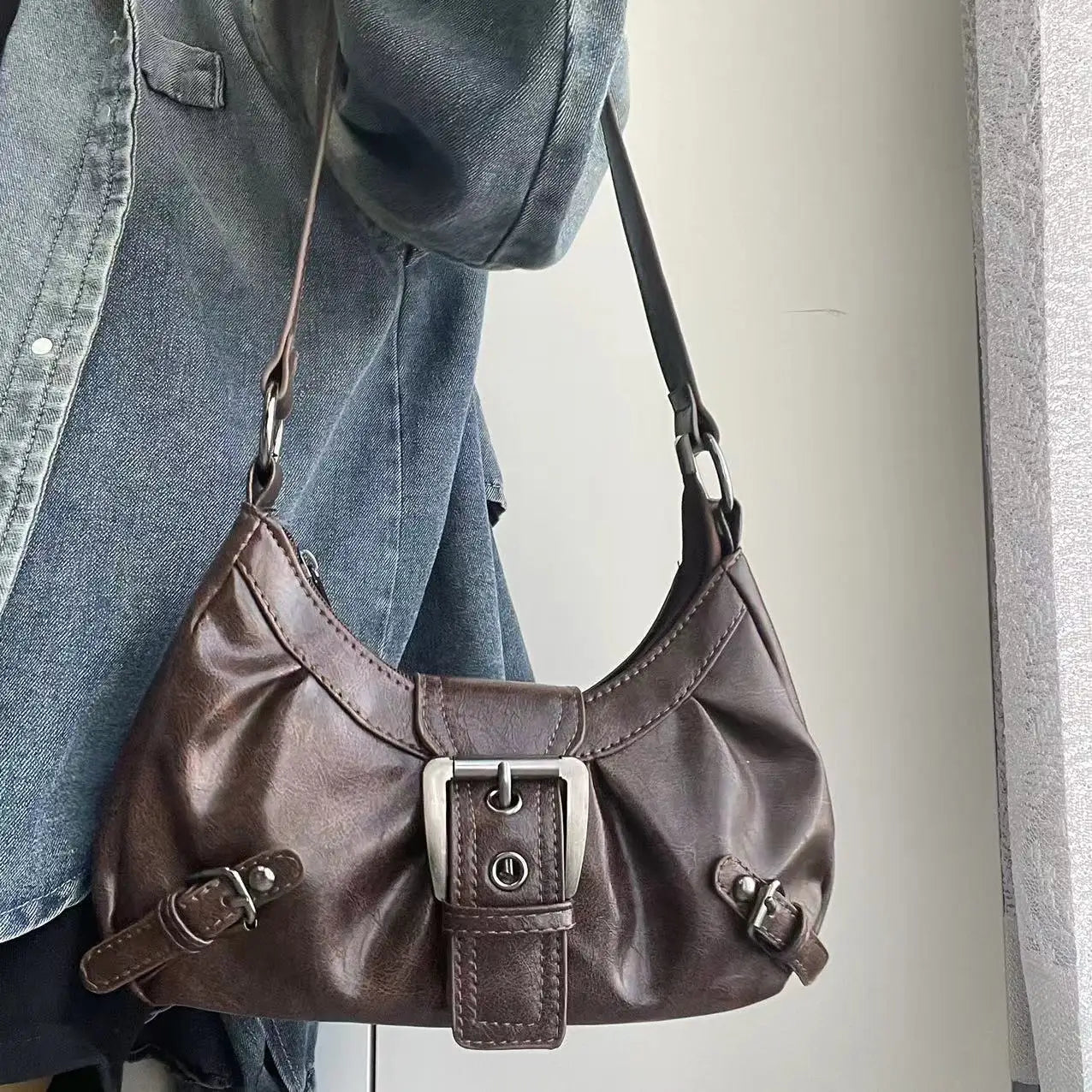 Mocha Y2k Mini Shoulder Bag Dark Brown Shoptery