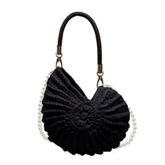 Mermaidcore Sea Spiral Knit Bag A-Black Shoptery