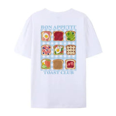 Bon Appétit Toast Cute T-Shirt WHITE Shoptery
