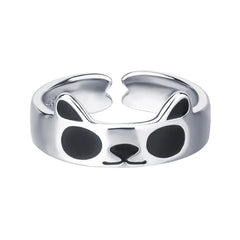 Kitty Mood Open Cute Ring Silver J0597 Shoptery