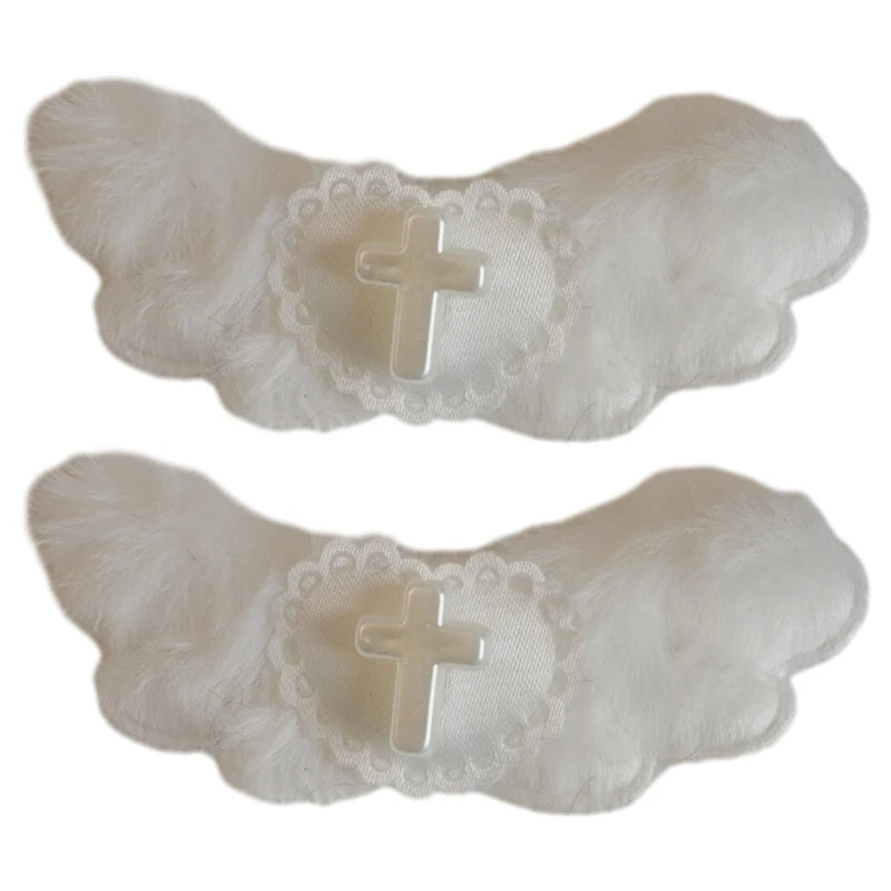 Decora Angel Wing Hair Clip with Cross Heart & Bow Accessories 2PCS-7.2CM 1 Shoptery