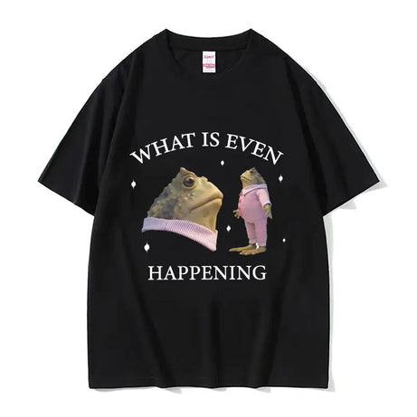 Surreal Frog Meme Aesthetic T-Shirt Black Shoptery