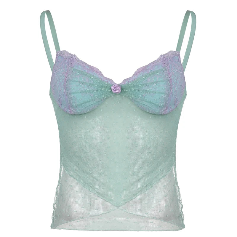Mermaidcore Lilac Bloom Bustier Top Blue Shoptery