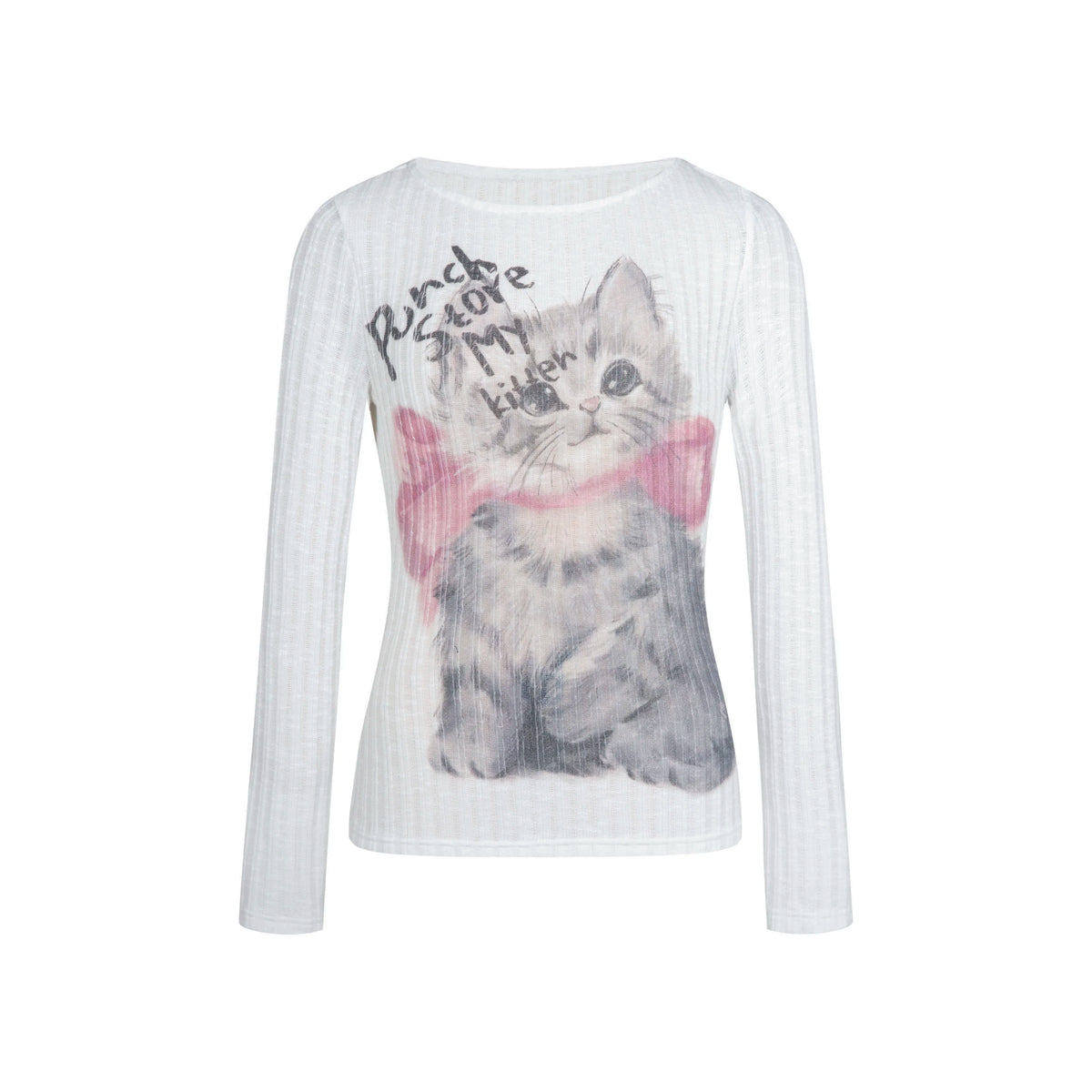 Pastel Meow Long Sleeve Top As photo Shoptery