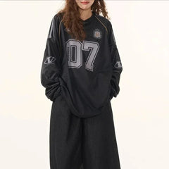 Retro Streetwear Oversized Long Sleeve Top 2 Shoptery