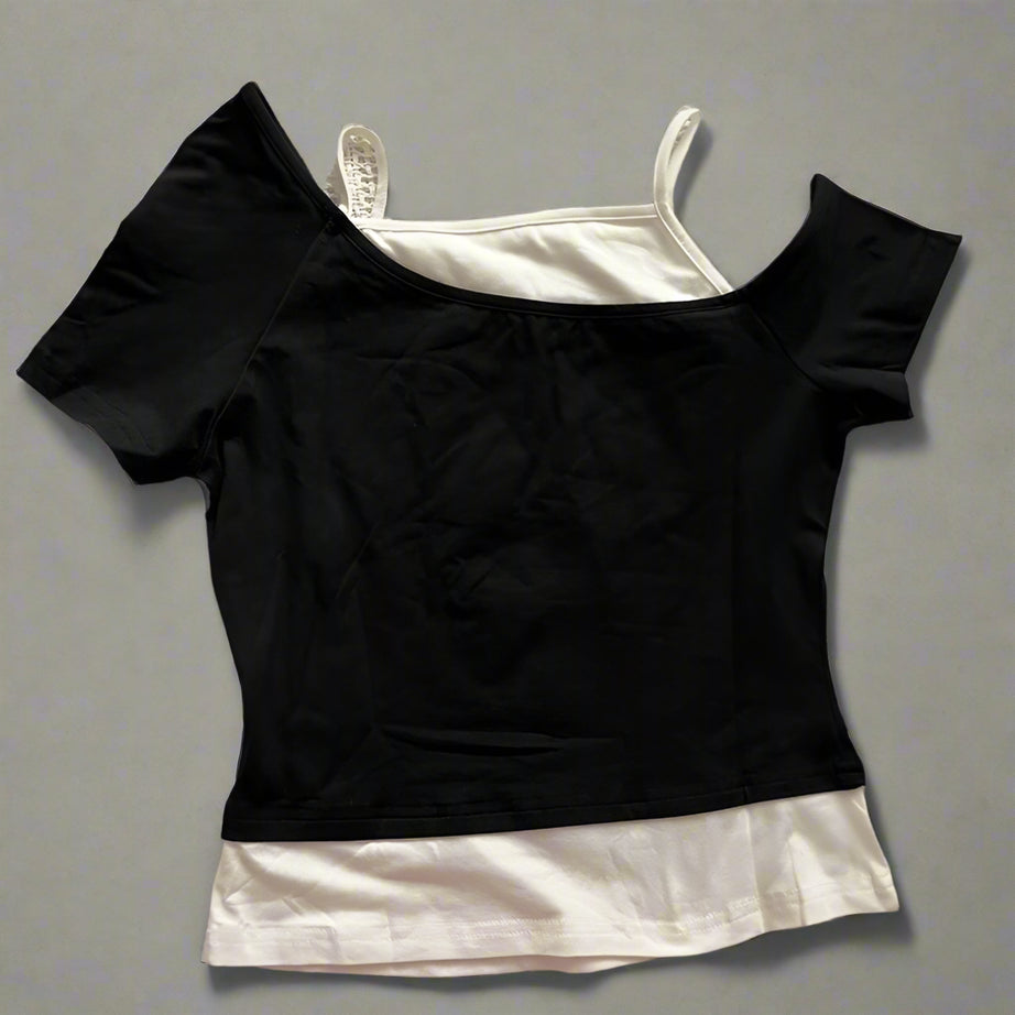 Starry Haunt Off-Shoulder Alt Crop Top Shoptery