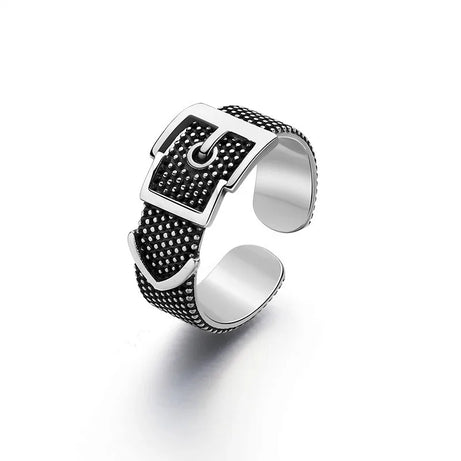 Buckle Up Textured Aesthetic Ring Shoptery