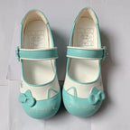 Fairy Kei Pastel Cat Mary Jane Flats with Bow Detail onion green Shoptery