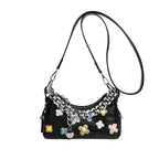 Punk Bloom Chain Shoulder Bag black (20cm<Max Length<30cm) Shoptery
