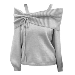 Soft Whimsy Bow Sweater Grey Shoptery