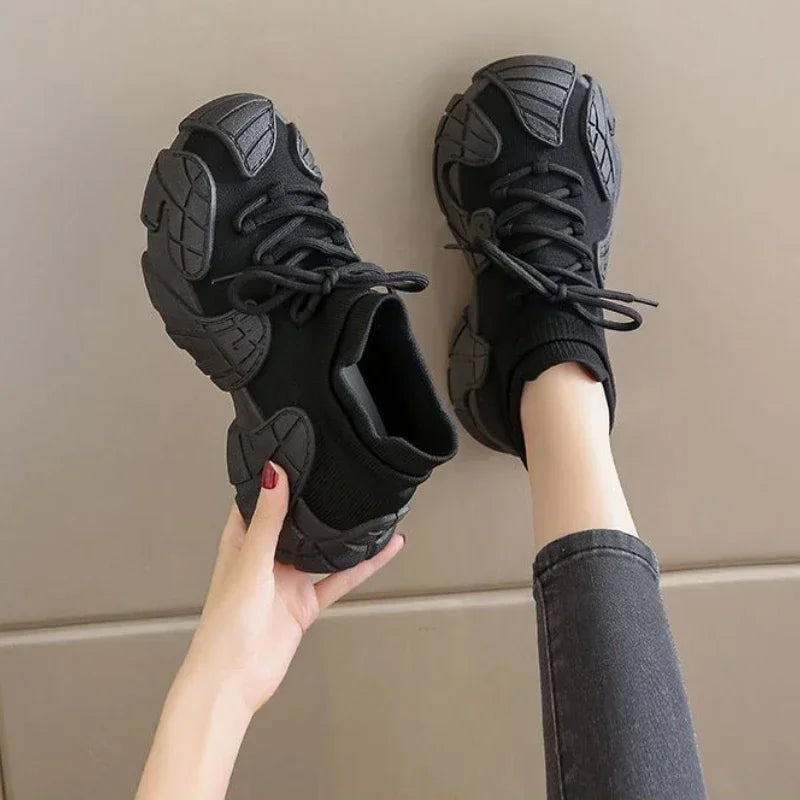 Knitcore Gummy Edgy Sneakers Black Shoes Shoptery