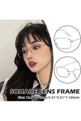 y2k Small Square Alloy Frame Glasses Retro Reading Eyeglasses Anti Blue Light Presbyopic Eyewear Women Men Metal Clear Lens Shoptery