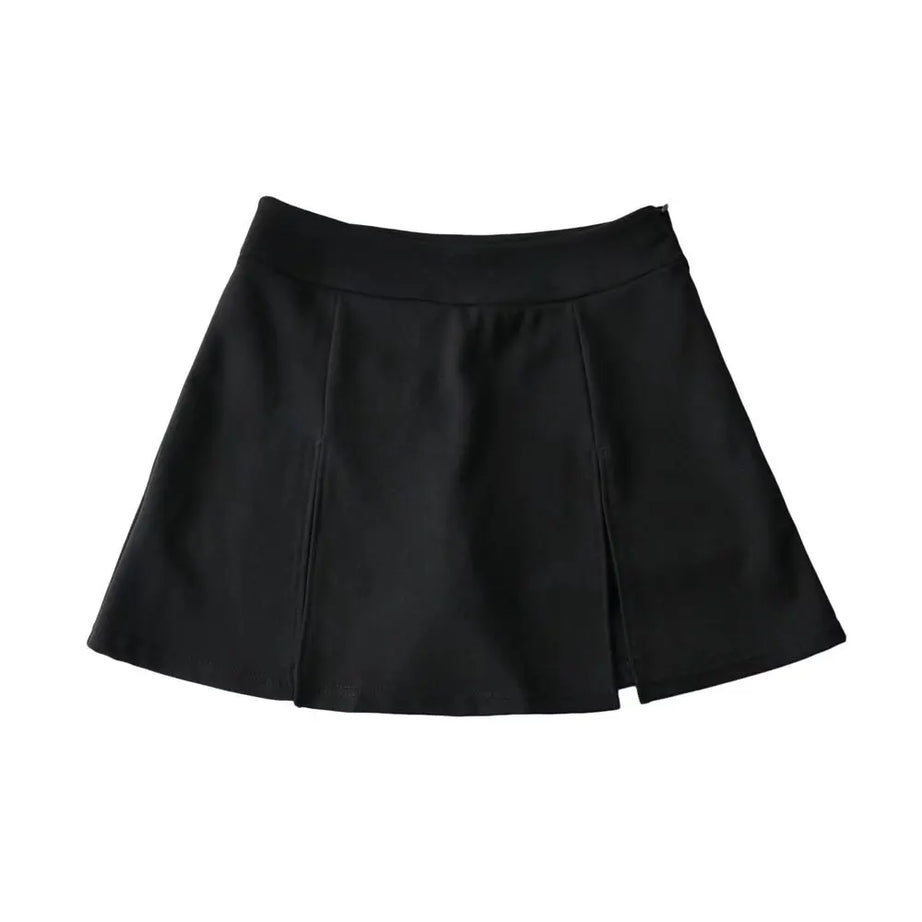 Noir Line Split Aesthetic Skirt black Shoptery