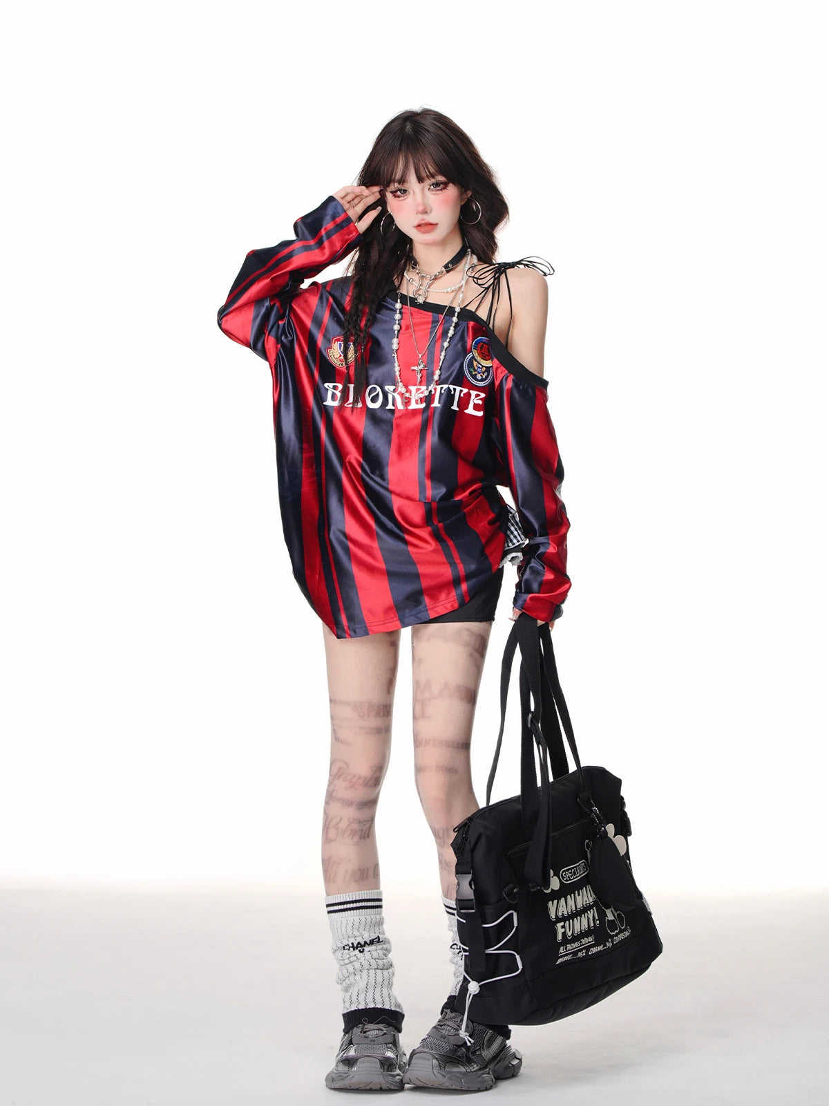 Goalkeeper Striped Edgy Top red Shoptery