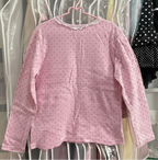 Fairy Kei Strawberry Sweet Lace Polka Dot Long Sleeve Top Shoptery