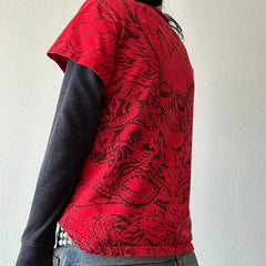 Spine Script Alt Long Sleeve Alt Top Shoptery