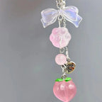 Fairy Kei White Lace Heart & Flower Bead Phone Strap Charm Shoptery