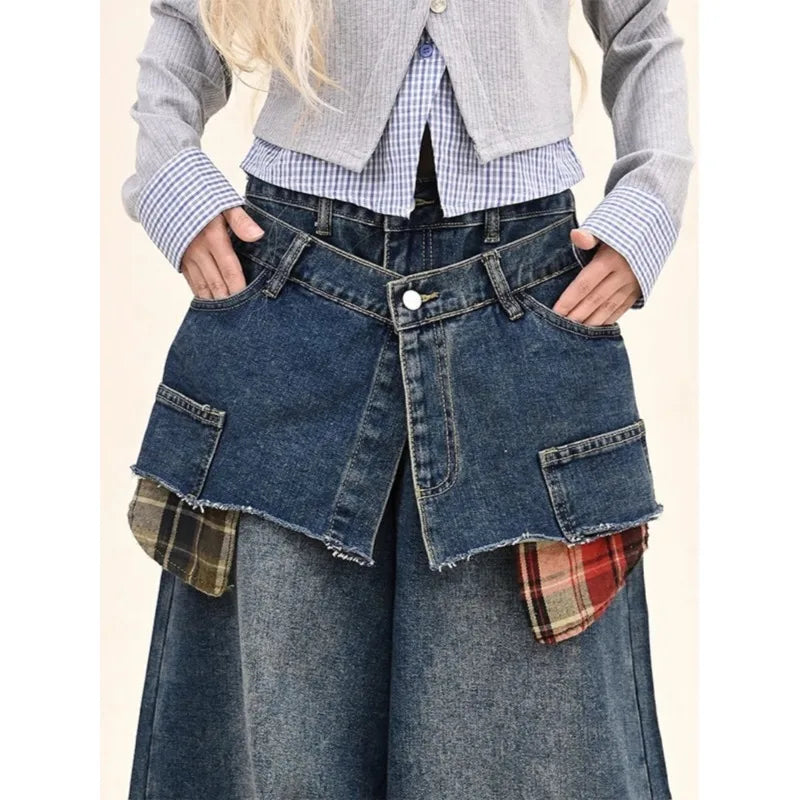 Plaid Clash Statement Jeans Shoptery