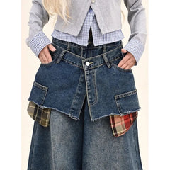Plaid Clash Statement Jeans Shoptery