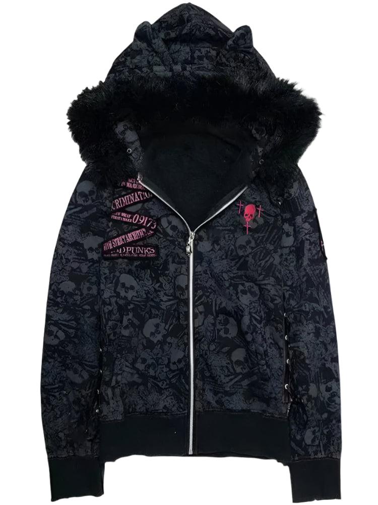 Dead Punks Skull Edgy Hoodie as photo Shoptery