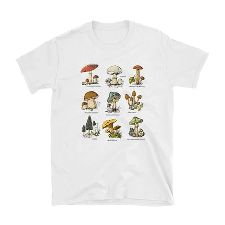 Forager's Mushroom Goblincore T-Shirt WHITE Shoptery