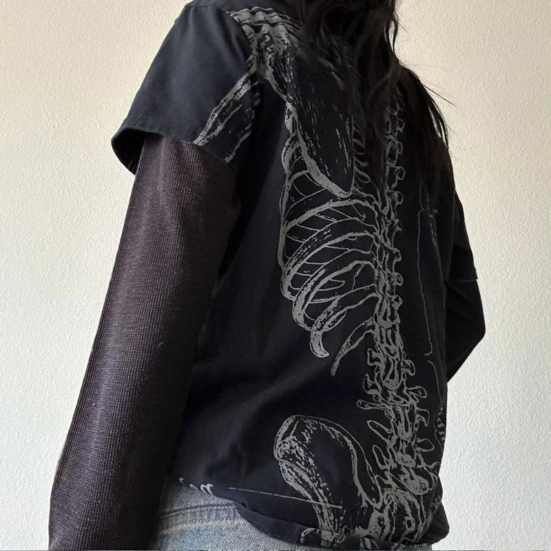 Spine Script Alt Long Sleeve Alt Top Shoptery