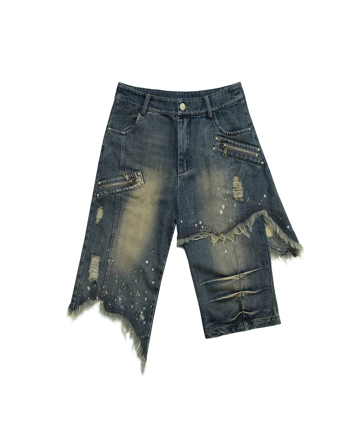 Distressed Grunge Bermuda Shorts