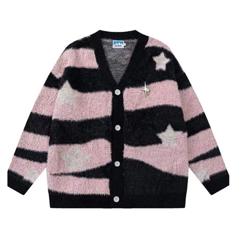 Celestial Wave Cozy Cardigan Pink Shoptery