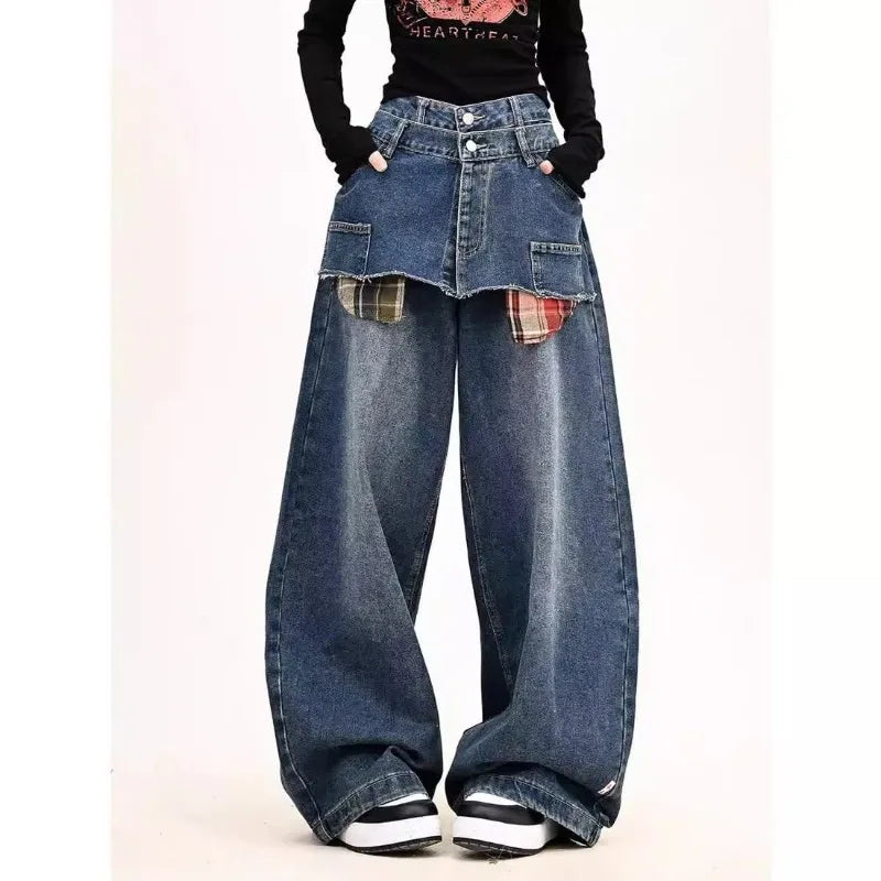 Plaid Clash Statement Jeans 1 Shoptery