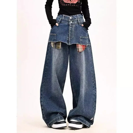 Plaid Clash Statement Jeans 1 Shoptery