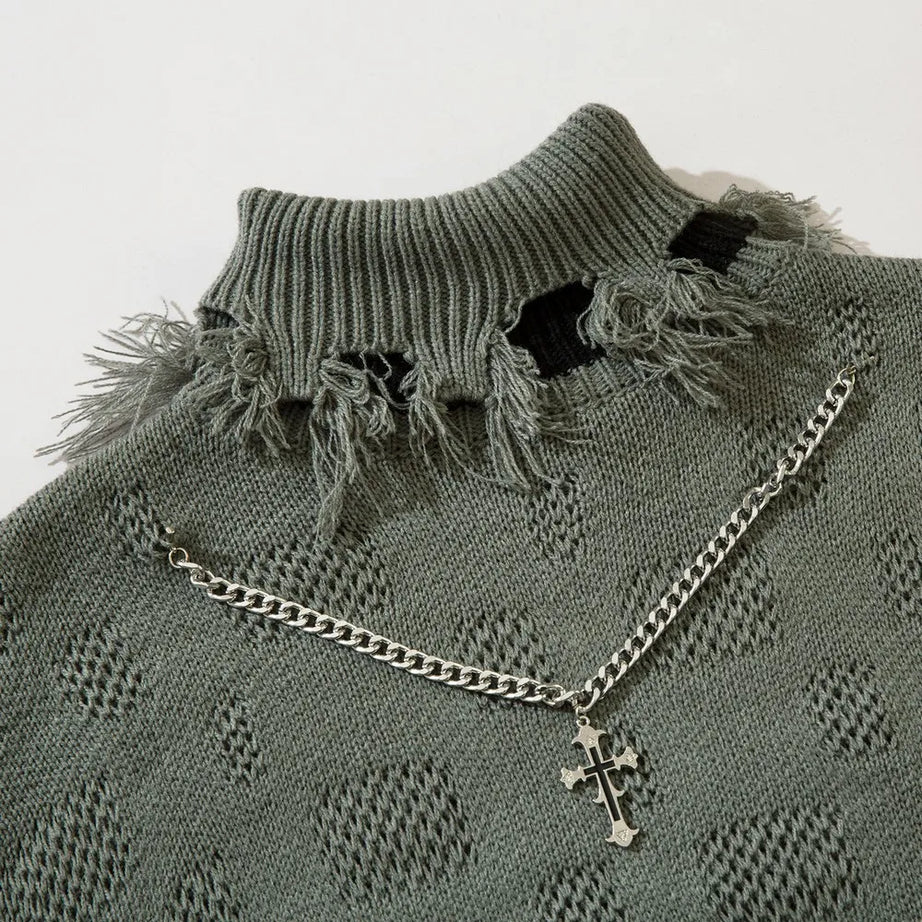 Reverie Edgy Distressed Sweater Shoptery