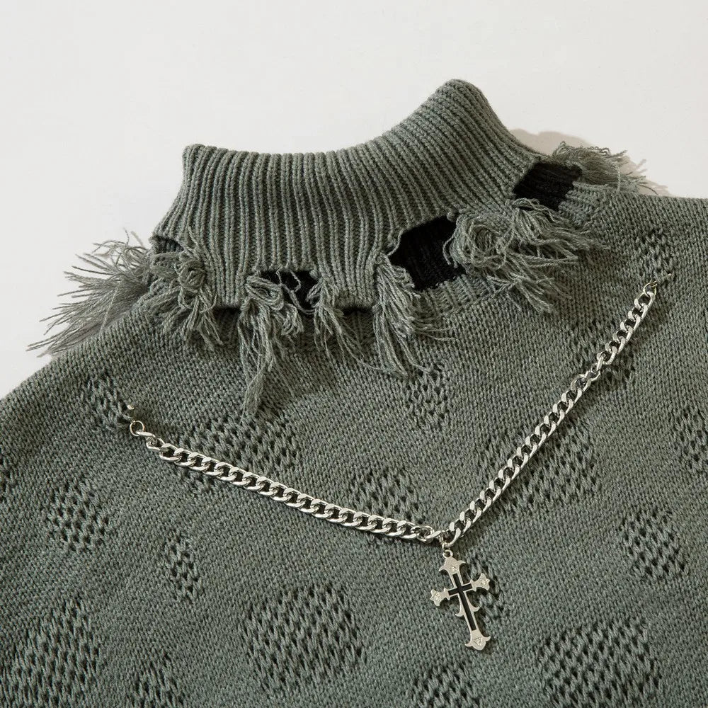 Reverie Edgy Distressed Sweater Shoptery
