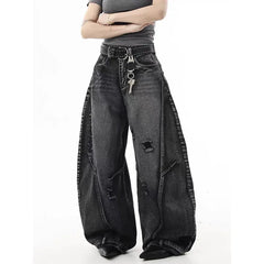 Y2K Black Graffiti Jeans black Shoptery